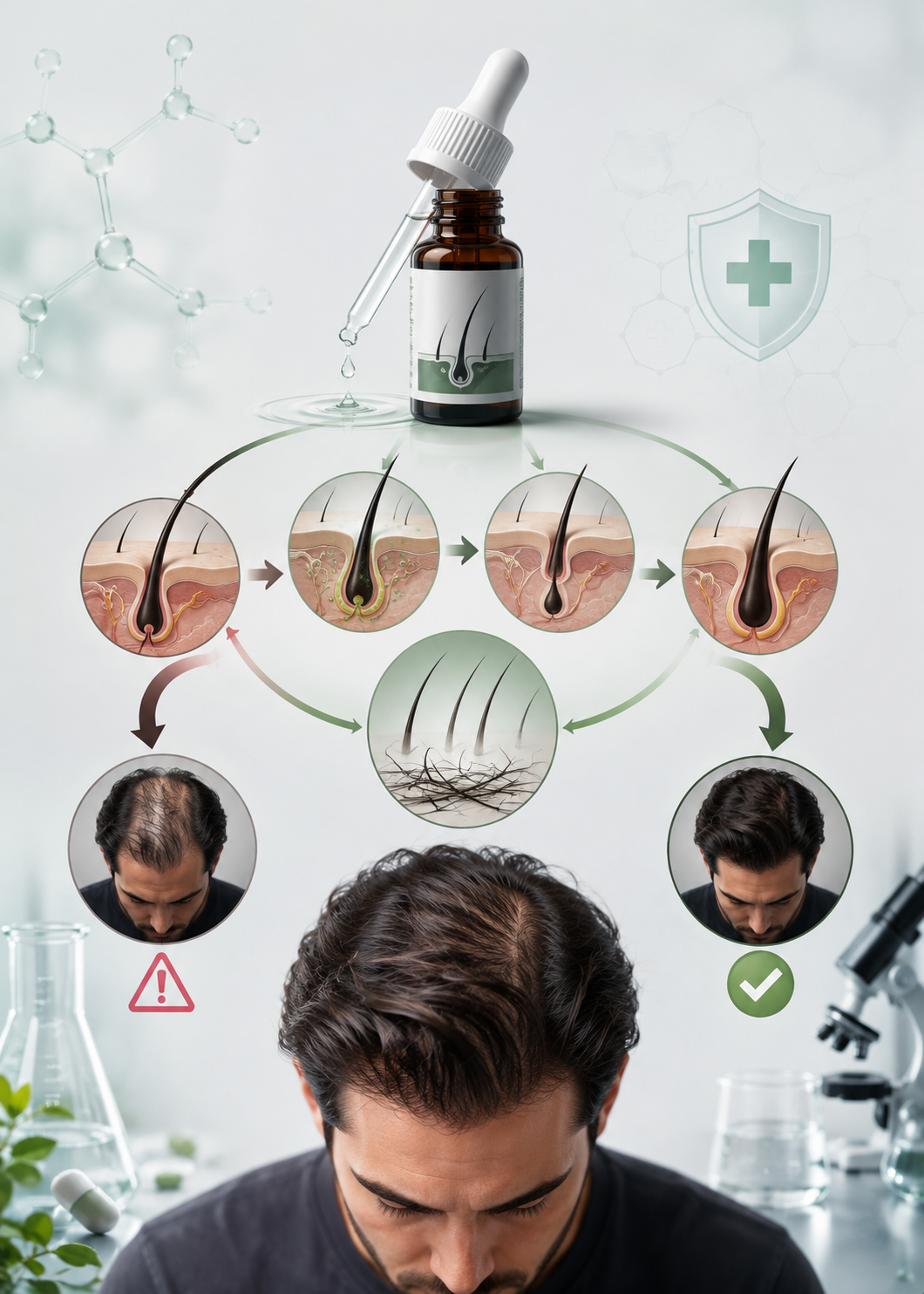 ماینوکسیدیل؛ چرا گاهی درمان ریزش مو با بیشتر شدن ریزش شروع میشود؟